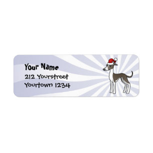 Julvinthund/Whippet/italiensk vinthund Returadress Etikett