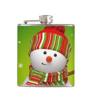 Julvinylglasflaska/Snögubbe Fickplunta