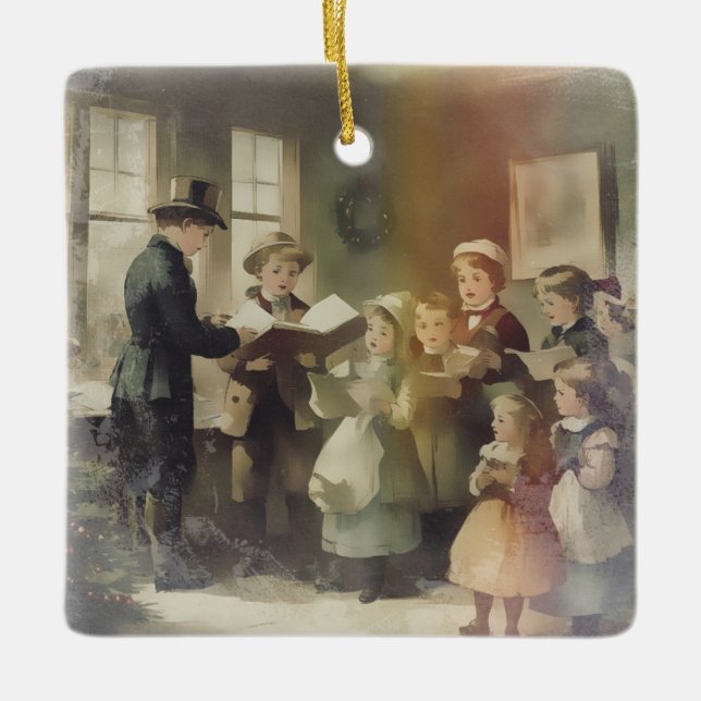 Julvisor från en svunnen tid julgransprydnad keramik (Framsida)