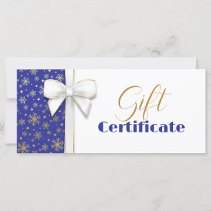 Julvit Bow Blue Luxurious Guld Snöflingor