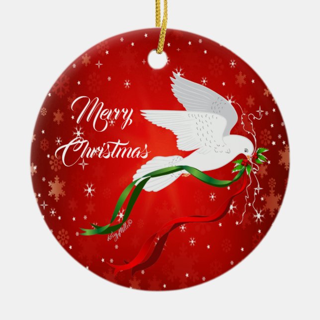 Julvit Dove Ornament (Framsidan)