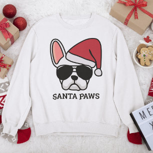 Julvit Fransk Bulldog Sweatshirt T Shirt