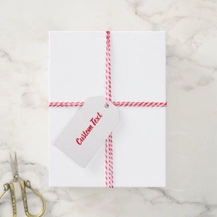 Julvit och Bright Red Script-mall Presentetikett