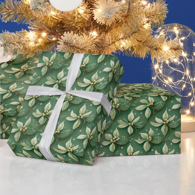Julvit Poinsettia  Presentpapper (Helgdagar)