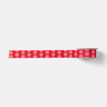 Julvit snöflake Red Backing