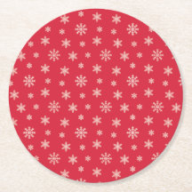 Julvit snöflingor modern mönster röd