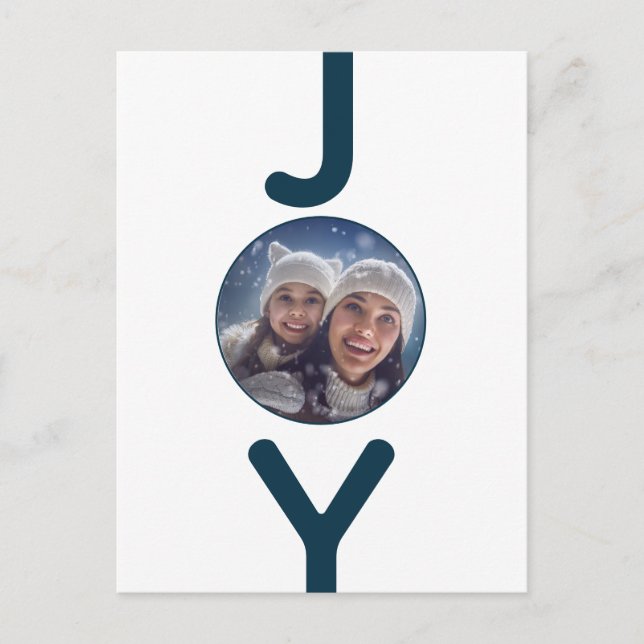 Julvitt blått kort (Framsida)