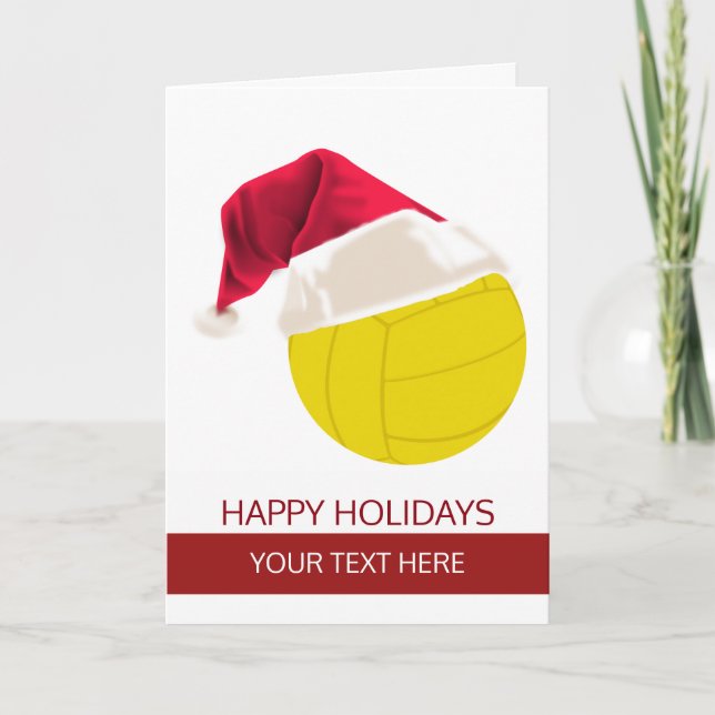 Julvolleyboll Boll Tomte Hatt Julkort Helgkort (Framsida)