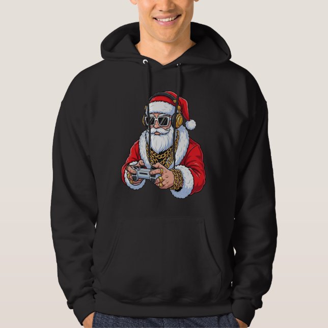 Julvuxen-pullover med huva hoodie (Framsida)