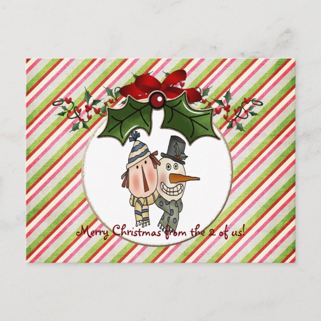 Julvykort… 2 av oss helg vykort (Framsida)