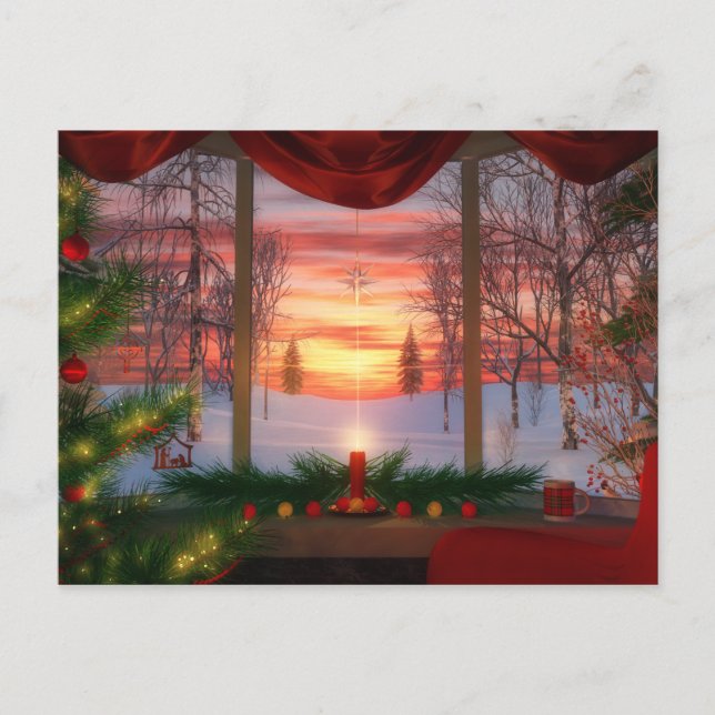 Julvykort för himmelska dagen vykort (Framsida)