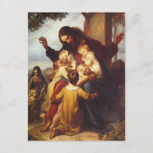 Julvykort för Jesus och barn Helg Vykort