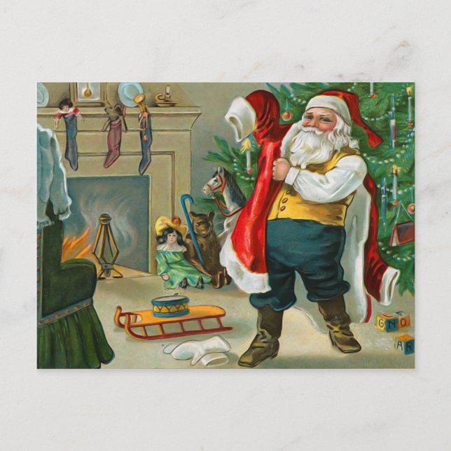 julvykort för jultomten helg vykort (Framsida)
