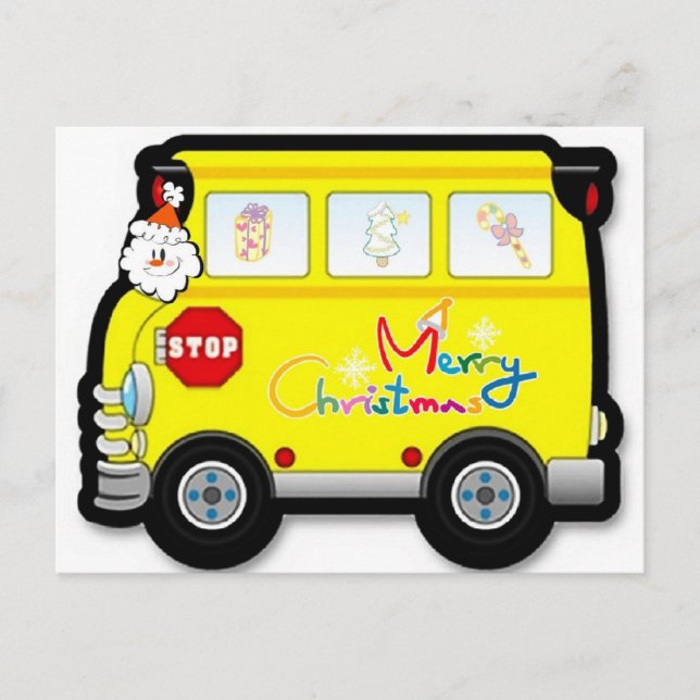 Julvykort för skoldrivrutin Buss Helg Vykort (Framsida)