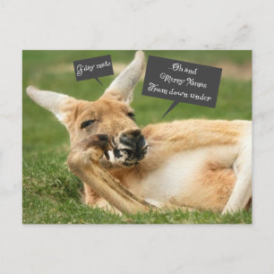 Julvykort från Australien; kangaroo Helg Vykort