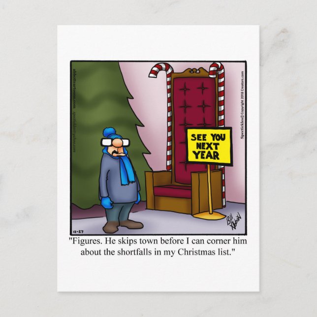 julvykort i Santa Humor Helg Vykort (Framsida)