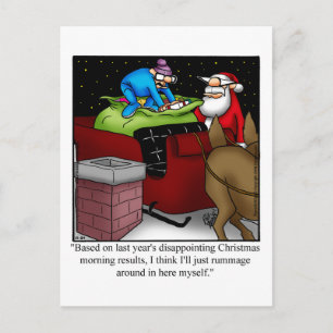 julvykort i Santa Humor Helg Vykort