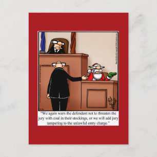 Julvykort i Santa Trial Humor Helg Vykort