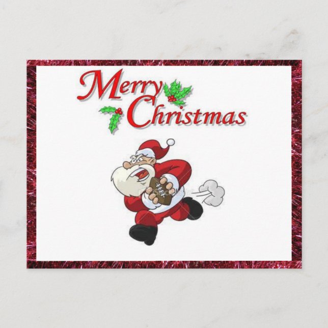 Julvykort med julspelande fotboll helg vykort (Framsida)