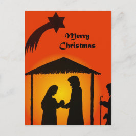 Julvykort med Nativitetshyllett Silhouette Vykort