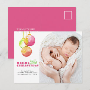 Julvykort Modern Merry & Bright Photo Helg Vykort