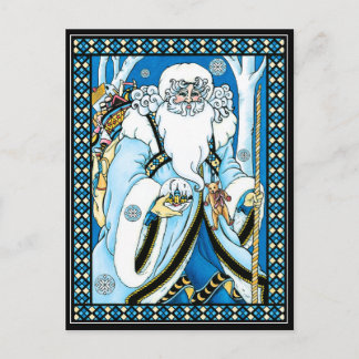 Julvykort: Pappa jul med gåvor Helg Vykort