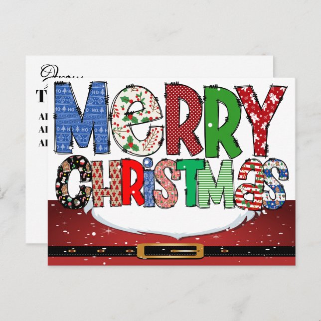 Julvykort Vykort (Fram/baksida)