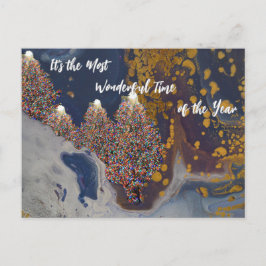 Julvykortsmålning Abstrakt Helg Vykort