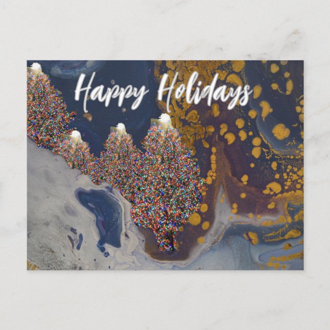 Julvykortsmålning Abstrakt Helg Vykort (Framsida)