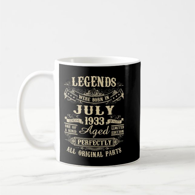 July 1933 89th Birthday Gift 89 Year Old For Men W Kaffemugg (Vänster)