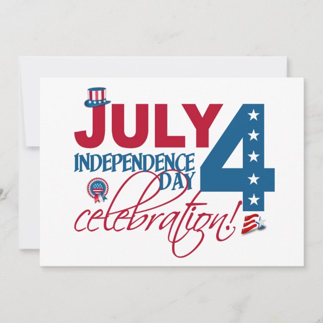 JULY 4 Firande inbjudan, anpassa dig! Inbjudningar (Framsida)