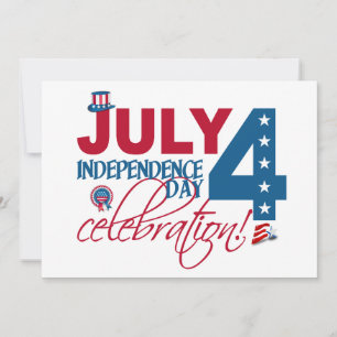 JULY 4 Firande inbjudan, anpassa dig! Inbjudningar