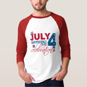 JULY 4 Firande-skjorta, dubbla-sidig T-shirt