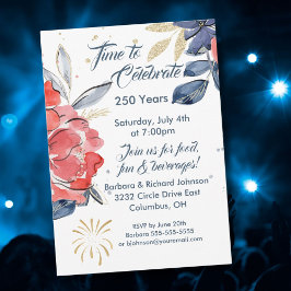 July 4th 250 Years USA Celebrate Party Invitation Inbjudningar