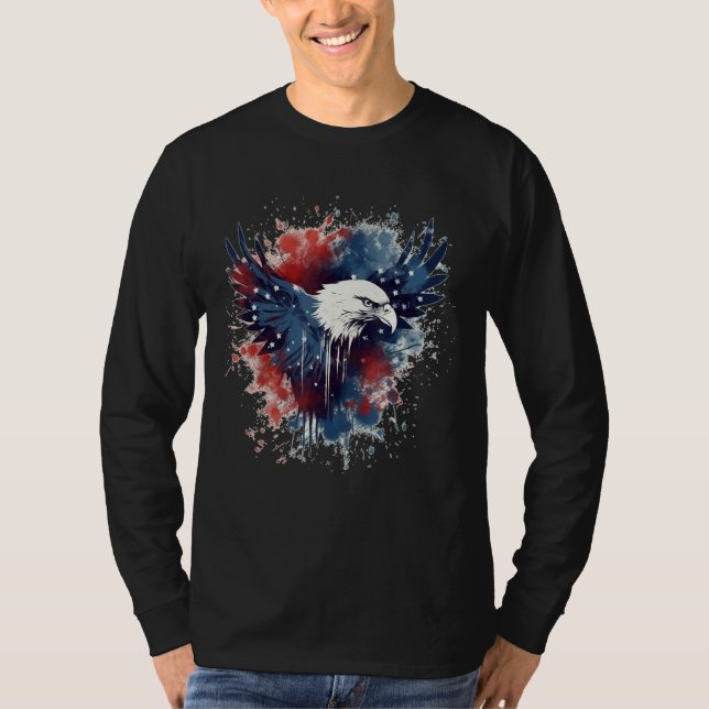 July 4th Product  Patriotism, American Flag_1 T Shirt (Framsida)