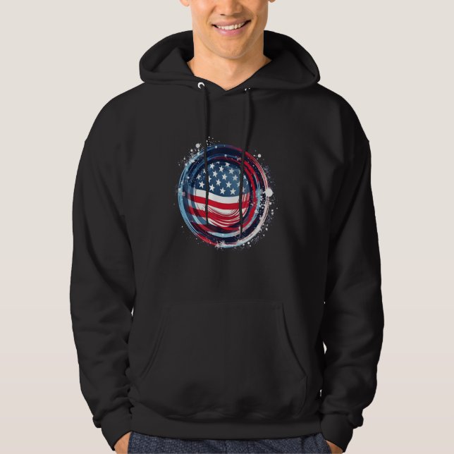 July 4th Product  Patriotism, American Flag_21 Hoodie (Framsida)