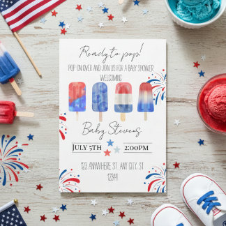 July baby shower invitation inbjudningar