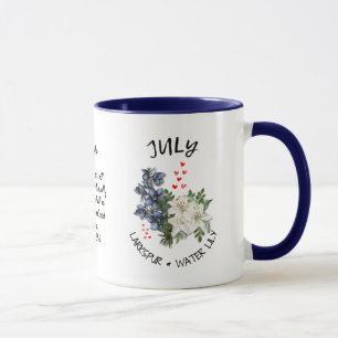 JULY Birth Month Flower Custom Name Christian Mugg