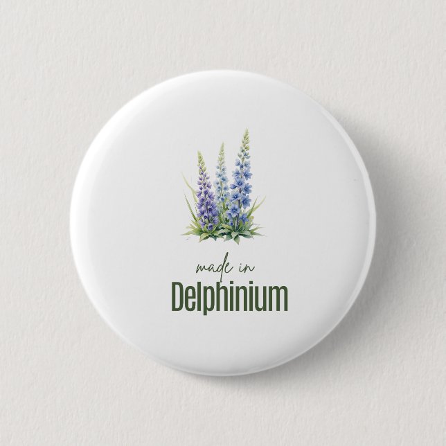 July Delphinium  Birth Flower Flat Thank You  Knapp (Framsida)
