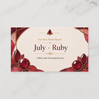 July Ruby Birthstone Shop Card Visitkort