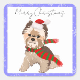 Julykie i Santa Hat Fyrkantigt Klistermärke