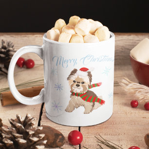 Julykie i Santa Hat Snöflingor Kaffemugg