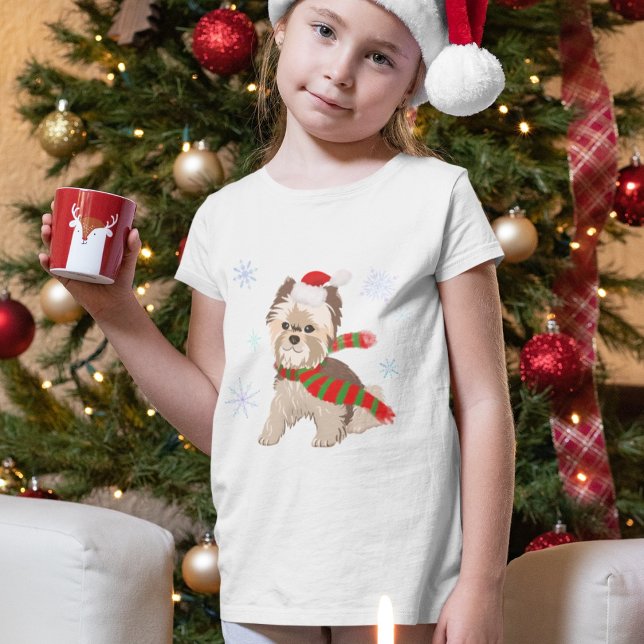 Julykie i Santa Hat Snöflingor T Shirt (Skapare uppladdad)
