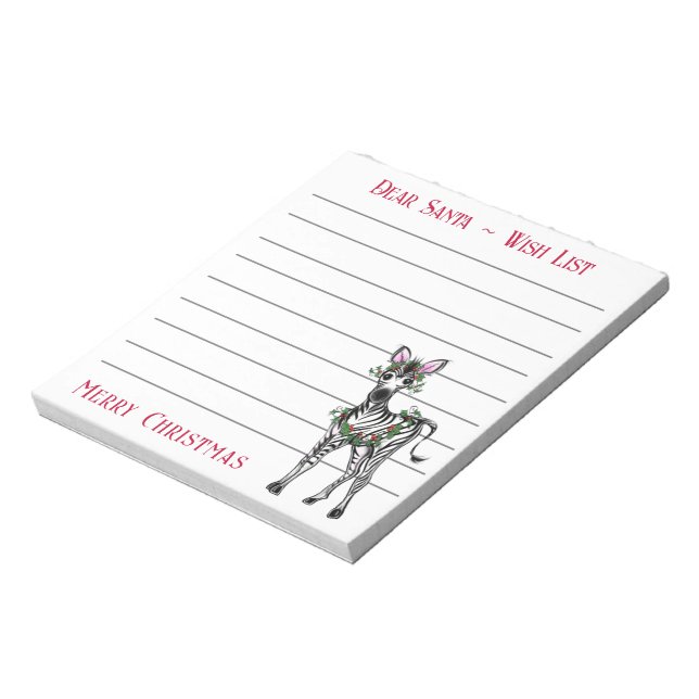 Julzebra, jultomtens anteckning anteckningsblock (Roterad)