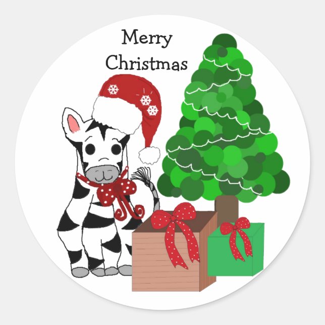 Julzebra Runt Klistermärke (Framsida)