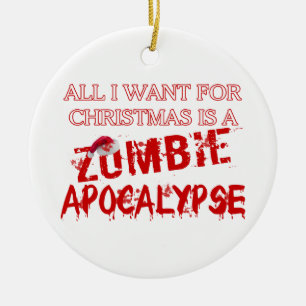 JulZombieapokalyps Julgransprydnad Keramik