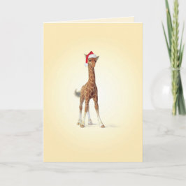 Julzooen behandla som ett barn giraffjulkortet helgkort