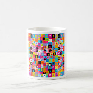 Jumble Alphabet Mönster Kaffemugg