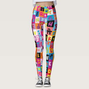 Jumble Alphabet Mönster Leggings