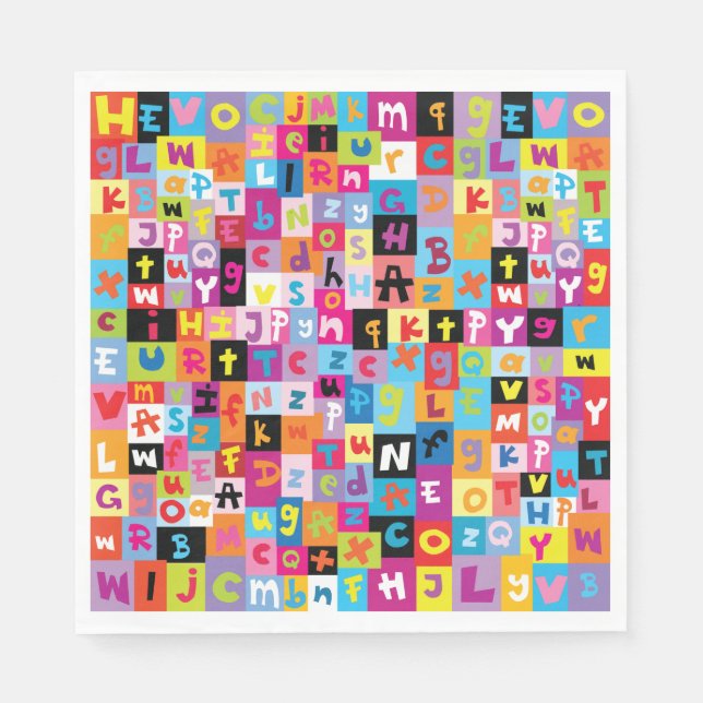 Jumble Alphabet Mönster Pappersservett (Framsidan)